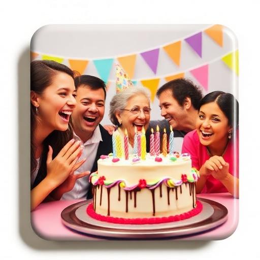 Birthday party photo magnet
